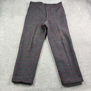 Vintage Johnson Woolen Mills Pants Mens 36x30 Grey Heavy Wool Hunting USA Made